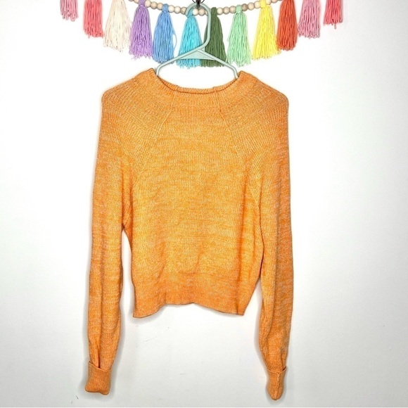 Free People Orange Autumn Fall Chunky Knitted Sweater Size Extra Small - Picture 4 of 12